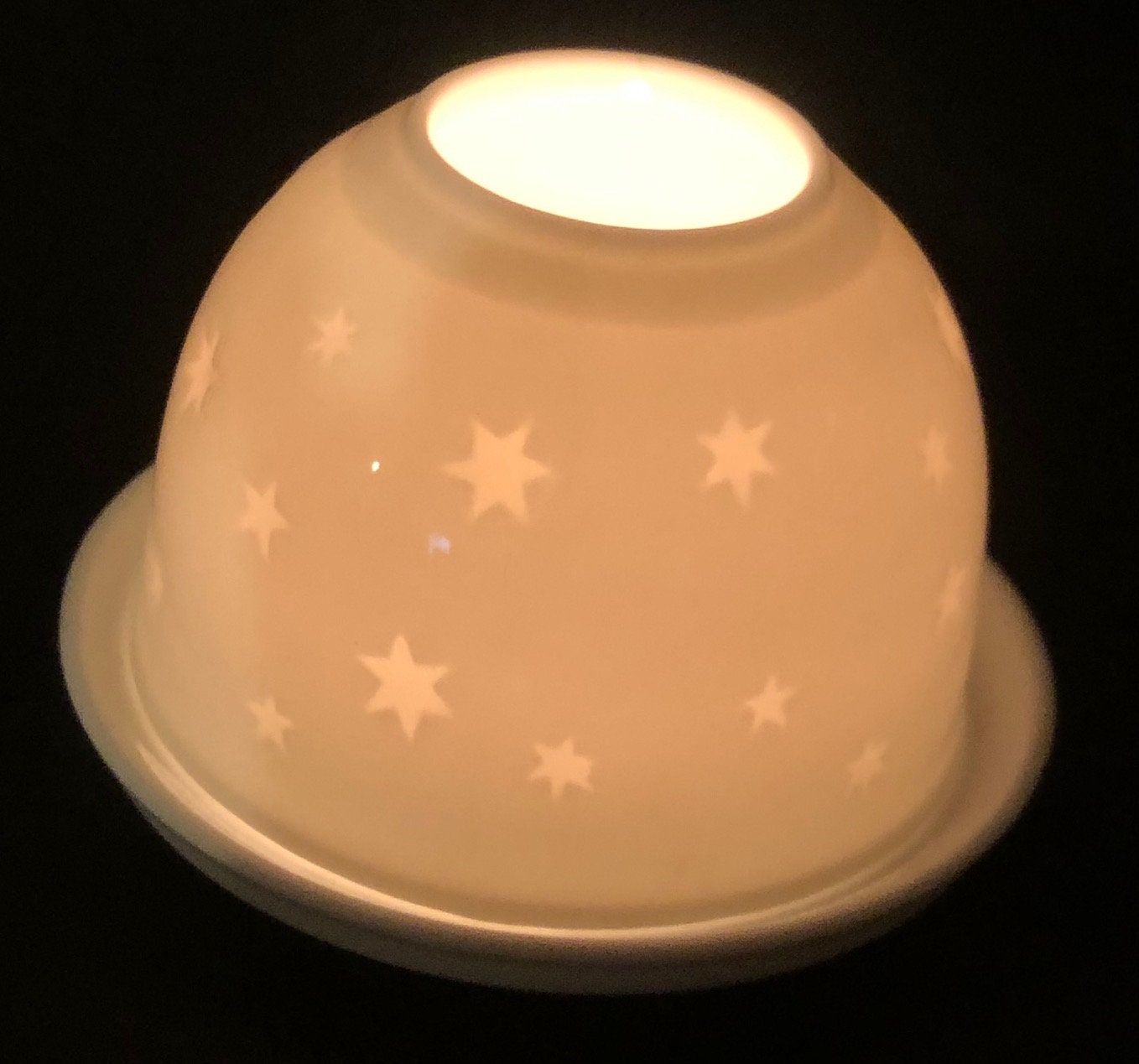 Petit Photophore en Porcelaine Blanche