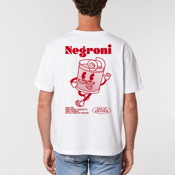 NEGRONI T Shirt | Unisex T Shirt | Cocktail T Shirt | Graphic T Shirt | Retro Cartoon T Shirt | Aesthetic T Shirt | Negroni Gift