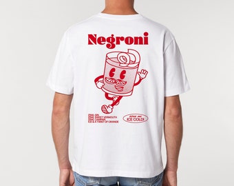 T-shirt NEGRONI / T-shirt unisex / T-shirt da cocktail / T-shirt grafica / T-shirt cartoon retrò / T-shirt estetica / Regalo Negroni