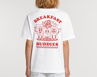 BREAKFAST BUDDIES T Shirt | Unisex T Shirt | Graphic T Shirt | Retro Cartoon T Shirt | Cute Aesthetic T Shirt | Diner T Shirt | Mascot Tee