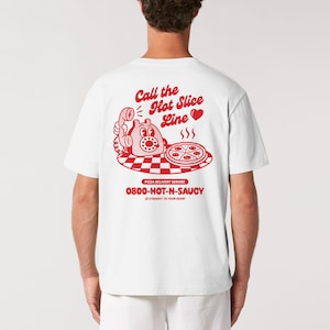 Camiseta de pizza HOT SLICE LINE / Camiseta unisex / Camiseta divertida de comida / Camiseta gráfica / Camiseta de pizza de dibujos animados / Camiseta estética / Regalo de pizza