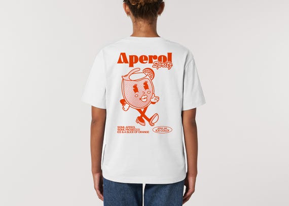APEROL SPRITZ T Shirt | Unisex T Shirt | Cocktail T Shirt | Graphic T Shirt | Retro Cartoon | Aesthetic T Shirt | Aperol Spritz Gift