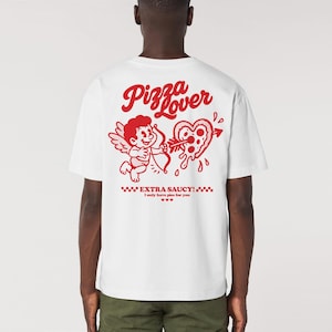 Camiseta "Amante de la pizza" / Camiseta unisex / Camiseta divertida de comida / Camiseta gráfica / Camiseta estética / Camiseta retro de dibujos animados / Camiseta de pizza con corazón / Regalo