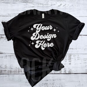 Bella Canvas 3001 Black Shirt Mockup Flat Lay Mockup Bella Canvas Mockup Black Tshirt Mockup Black T-Shirt Mockup