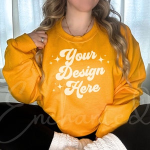 Gold Sweatshirt Mockup Gildan 18000 Mockup Womens Sweatshirts Mockup Crewneck Sweatshirt Mockup Gildan Mockup Oversized Sweatshirt Mock up