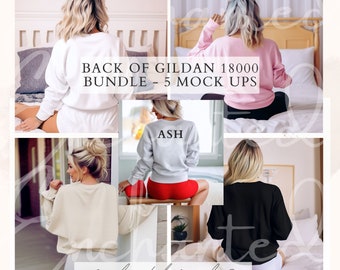 Achterkant van shirt Mock Up Gildan Sweatshirt Mockup Gildan 18000 Mockup Sweatshirt Mock up Model Mockup Bundel Mockup Gildan Bundel Herfst Mockup