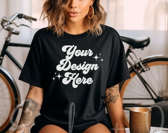 Black Comfort Colors C1717 Mockup Black Shirt Mockup Black TShirt Shirt Mockup Comfort Colors Mockup Trendy Mockup Shirt Comfort Color