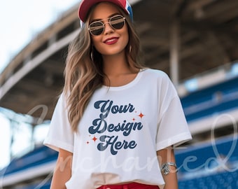 White Comfort Colors C1717 Mockup White Shirt Mockup White TShirt Shirt Mockup Comfort Colors Mockup Baseball Mockup Shirt Comfort Color