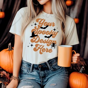 Bella Canvas 3001 Natural Shirt Mockup TShirt Mockup T-Shirt Mockup Fall Shirt Mockup Halloween Shirt Mockup Natural Tee Halloween Mockup