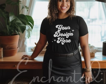 Bella Canvas 3001 TShirt Mockup Bella Canvas Shirt Black T-shirt Mockup Shirt Mockup Black Shirt Mockup Tee Mockup Model Mockup Bella Mockup