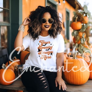 Bella Canvas 3001 Tshirt Mockup Plus Size Shirt Mockup Halloween Mockup Shirt Bella Canvas White Shirt Mockup Model Mockup Fall Mock Up