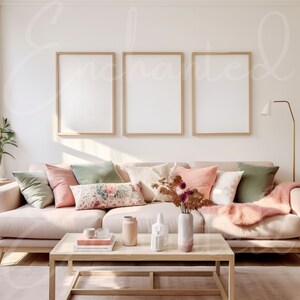 Home Interior 3 Frame Mockup Wall Art Mock up