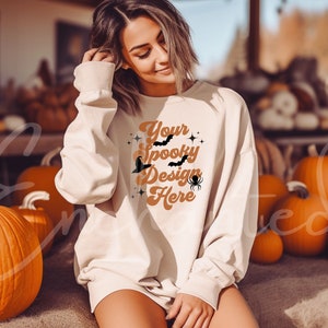 Gildan Sweatshirt Mockup Sand Gildan 18000 Mockup Sweatshirt Mockup Mock up Model Mockup Fall Mockup Fall Mock up Gildan Mockup Bundle