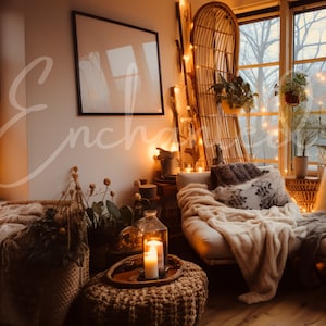 Wall Art Mockup Home Interior Frame Mockup Boho Wall Art Mockup