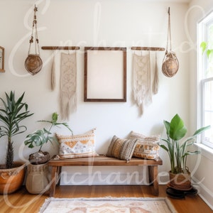 Wall Art Mockup Home Interior One Frame Mockup Boho Wall Art Living Room Mockup