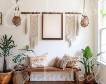 Wall Art Mockup Home Interior One Frame Mockup Boho Wall Art Living Room Mockup