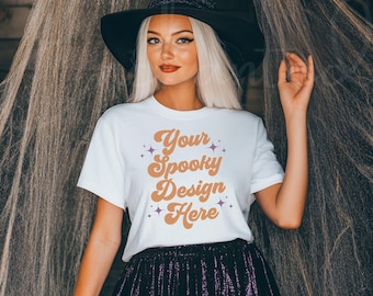 Comfort kleuren C1717 wit shirt mockup T-shirt mockup T-shirt mockup herfst shirt mockup halloween shirt mockup wit T-shirt halloween mockup