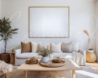 Wall Art Mockup Home Interior One Frame Mockup Boho Wall Art Living Room Mockup