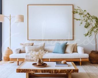 Wall Art Mockup Home Interior One Frame Mockup Boho Wall Art Living Room Mockup