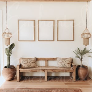 Wall Art Mockup Home Interior 3 Frame Mockup Boho Wall Art Living Room Mockup