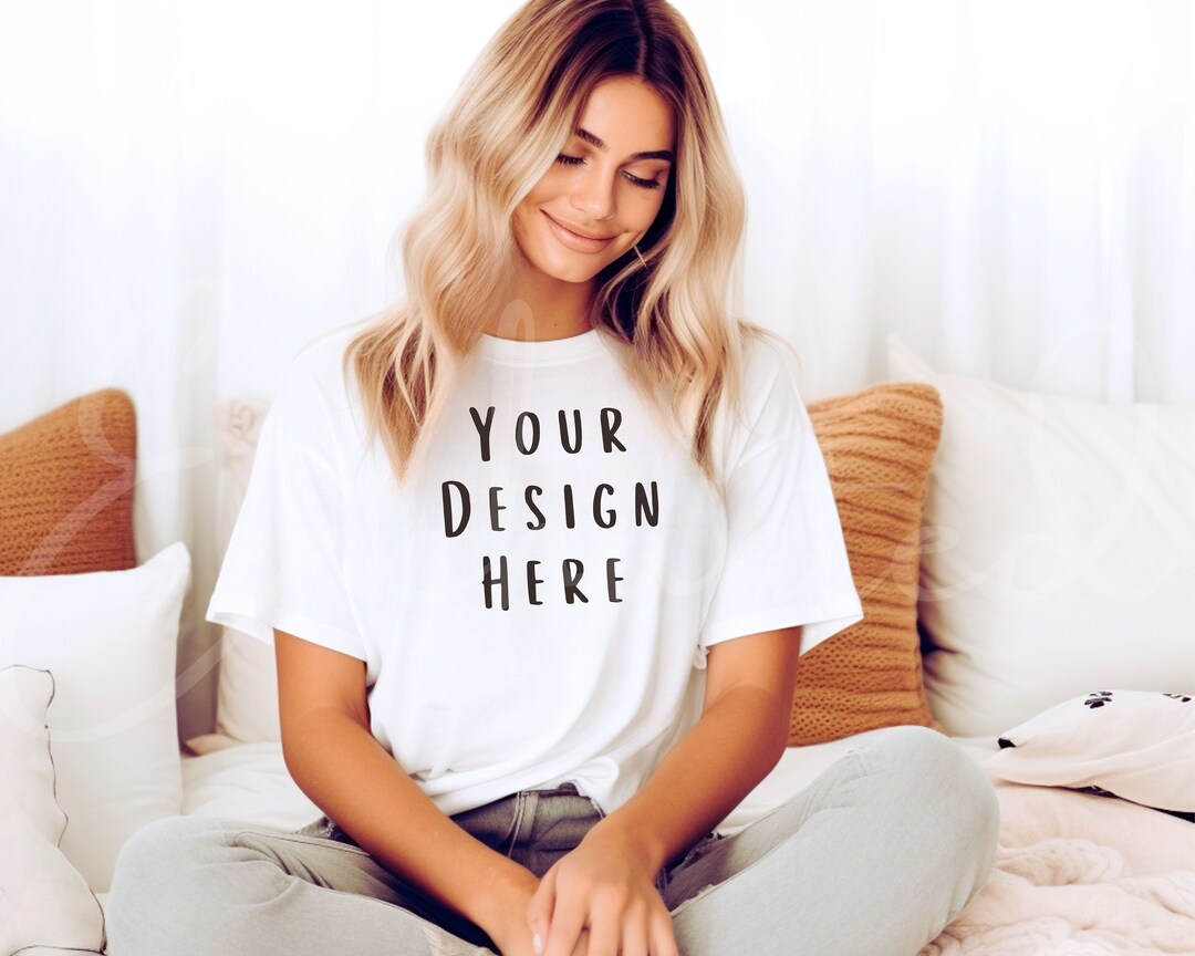 White Bella Canvas 3001 Tshirt Mockup Bella Canvas Shirt Mockup T-shirt ...
