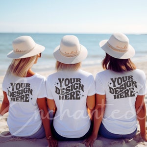 Mockup de camisas de grupo Mockup de camiseta de fiesta nupcial Mockup de varias camisetas Mockup de camisas blancas Mockup de camisa Bella Canvas 3001 Mockup de dama de honor