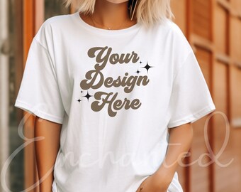 White Comfort Colors C1717 Mockup White Shirt Mockup White TShirt Shirt Mockup Comfort Colors Mockup Trendy Mockup Shirt Comfort Color