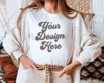 Comfort Colors C1717 White Shirt Mockup Shirt Mockup Women TShirt Mockup Oversized Shirt Mockup Comfort Colors Mockup White T-Shirt Mockup