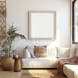 Wall Art Mockup Home Interior One Frame Mockup Boho Wall Art Living Room Mockup