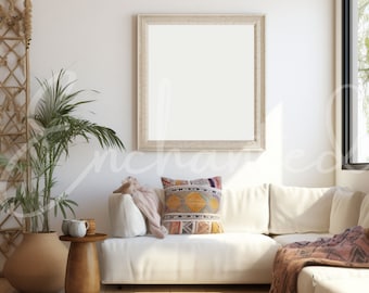 Wall Art Mockup Home Interior One Frame Mockup Boho Wall Art Living Room Mockup