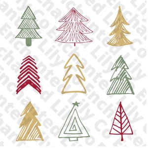 Christmas Trees Design PNG Sublimation Design Download