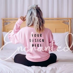 Back Of Shirt Gildan Sweatshirt Mockup Gildan 18000 Mockup Pink Sweatshirt Mock up Model Mockup Bundle Mockup Gildan Bundle Fall Mockup