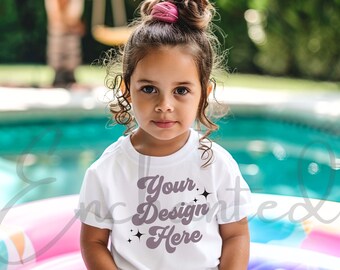 Kids Gildan 5000B White T-Shirt Mockup Kids Girl T-Shirt Mockup Boy TShirt Mockup Kids Outdoor Mockup Girl Toddler Girl Summer Mockup
