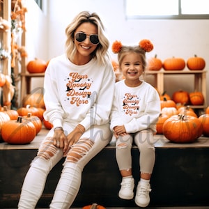Mommy and Me Mockup Kids Gildan 18000 Sweatshirt Mockup Kids Sweatshirt Mockup White Sweatshirt Mockup Kids Mockup Fall Mockup 18000b Mockup