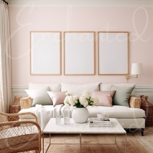 Home Interior 3 Frame Mockup Wall Art Mock up