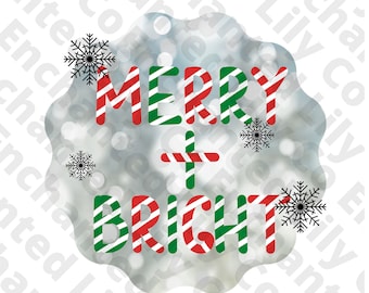 Feliz y Brillante Png, Feliz Navidad Sublimación Png, Descarga de Diseño de Sublimación de Navidad, Sublimación Alegre y Brillante, Navidad Png
