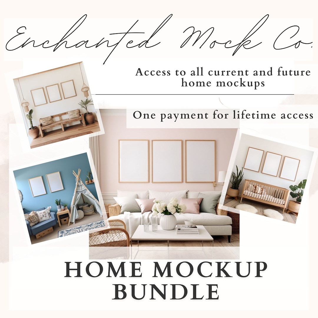 Wall Art Mockup Bundle Wall Art Bundle Home Interior Etsy