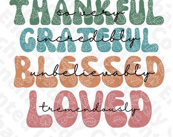 Thankful PNG file Thanksgiving Designs Thanksgiving sublimation file
