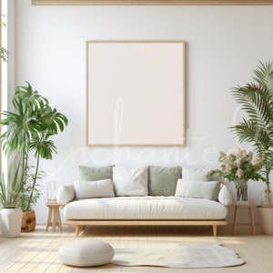 Wall Art Mockup Home Interior One Frame Mockup Boho Wall Art Living Room Mockup
