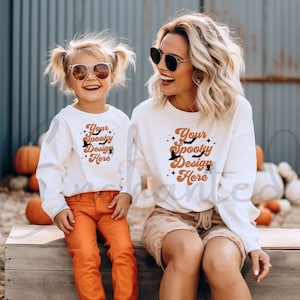 Mommy and Me Mockup Kids Gildan 18000 Sweatshirt Mockup Kids Sweatshirt Mockup White Sweatshirt Mockup Kids Mockup Fall Mockup 18000b Mockup
