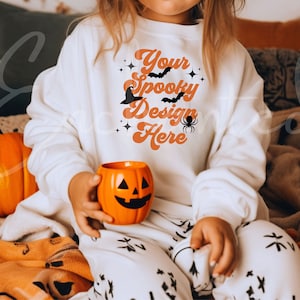 Youth Gildan Mockup White Gildan 18000B Sweatshirt Mockup Kids Mockup Kids 18000 Gildan Mockup Bundle Gildan Kids Fall Mockup Fall Mock Up