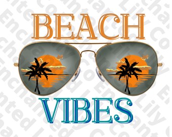 Beach Vibes Png, Zomer Png, Retro Png, Vintage Zomer Png, Strand Png, Sublimatie of Afdrukbare, Sublimatie Shirt Design