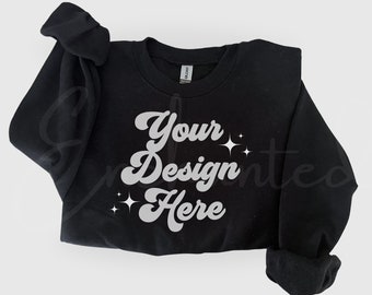 Gildan 18000 Black Sweatshirt Gildan Sweatshirt Mockup Sweatshirt Mock up Gildan Crewneck Mockups 18000 Mockup Gildan Mockup Flat Lay