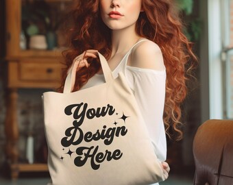 Canvas Tote Bag Mockup Boho tote bag mock Tote Mock Model Tote bag mock Model mock Tote Mock Up for Print on demand Mockup