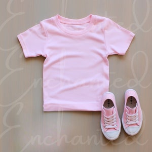 Pink Shirt Kids Mockup Bella Canvas 3001T Mockup Pink 3001 Shirt Mockup Toddler Tshirt Mockup Bella Canvas Mockup Boho Kids Mockup Flat Lay