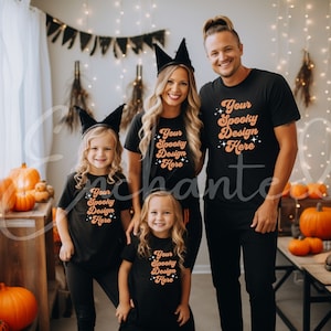Halloween Mockup for Fall Mockup for Halloween Family Mockup Bella Canvas Black Tshirt 3001 Mockup BC 3001 Mock Up Halloween Shirt mockup