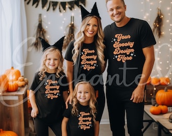 Halloween Mockup for Fall Mockup for Halloween Family Mockup Bella Canvas Black Tshirt 3001 Mockup BC 3001 Mock Up Halloween Shirt mockup