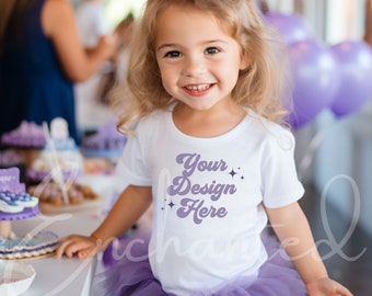 Kids Bella Canvas 3001T Wit T-Shirt Mockup Kids T-Shirt Mockup Meisje TShirt Mockup Kids Mockup Peuter Meisje Mockup Kids Mock-Up
