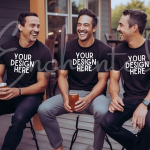 Black Bella Canvas 3001 Mockup Bella Canvas Black Shirt Bella Canvas Mockup Shirt Mockup Model Mockup Fall Shirt Mock Fall Mockup Men Mockup