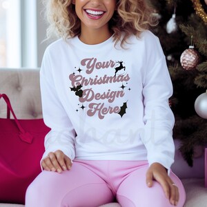 Gildan 18000 Sweatshirt Mockup White Sweatshirt Mock Up Gildan Mockup Sweatshirt Mockups Christmas Sweatshirt Mockup Bundle Model Mockup
